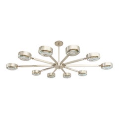 Oculus Oval Ceiling Light by Gaspare Asaro- Polished Nickel with Carved Glass