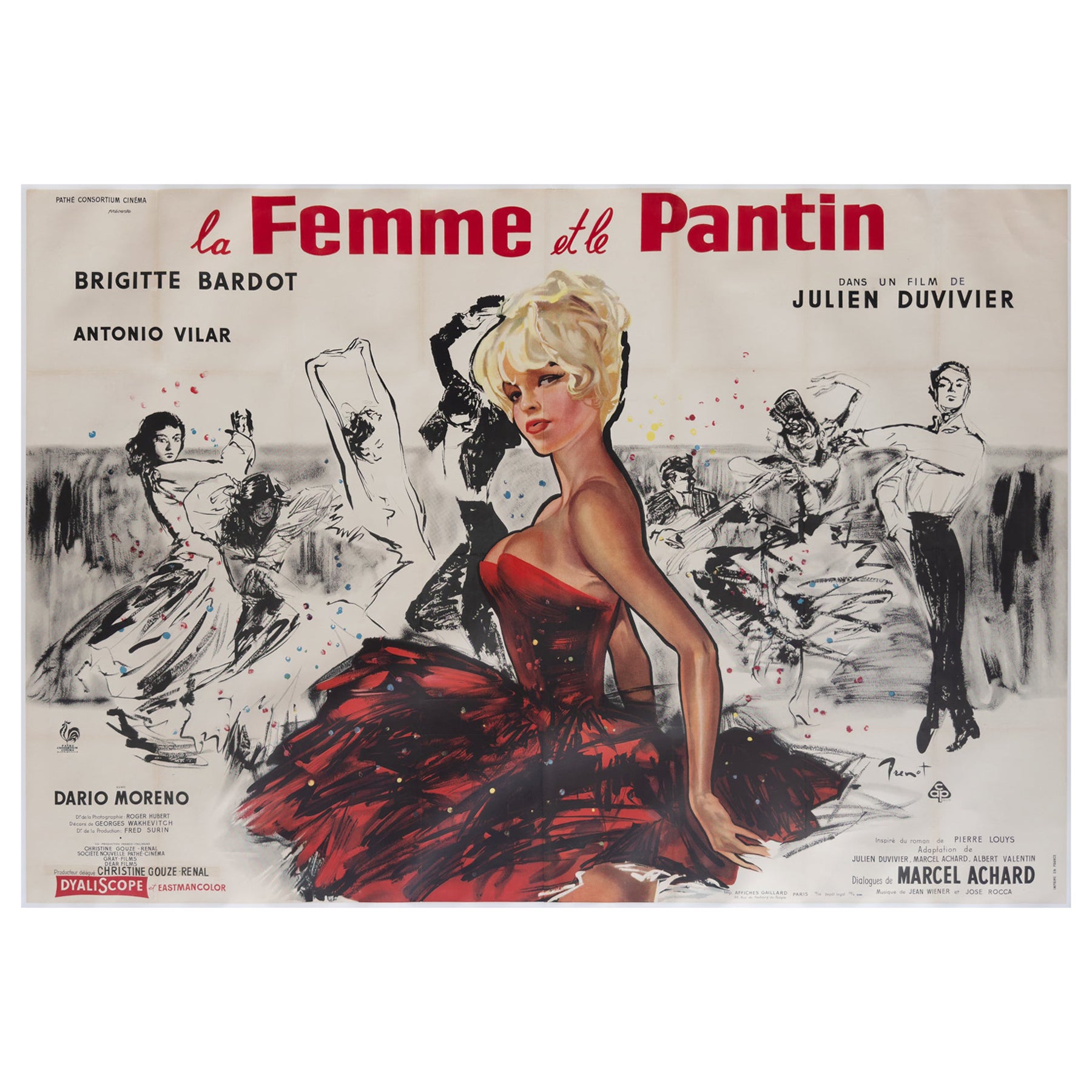 Affiche du double grand film français « A WOMAN LIKE SATAN » de 1959, YVES THOS en vente