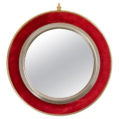 Velvet & Brass Round Wall Mirror