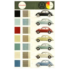 Original Vintage Car Advertising Poster Volkswagen Limousine VW Automobile Retro