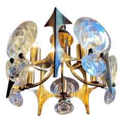 Italian Mid-Centery modern chandelier designed by Oscar Torlasco 
