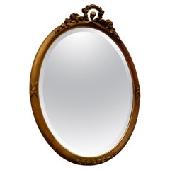 Very Pretty French Oval Old Gold Wall Mirror   