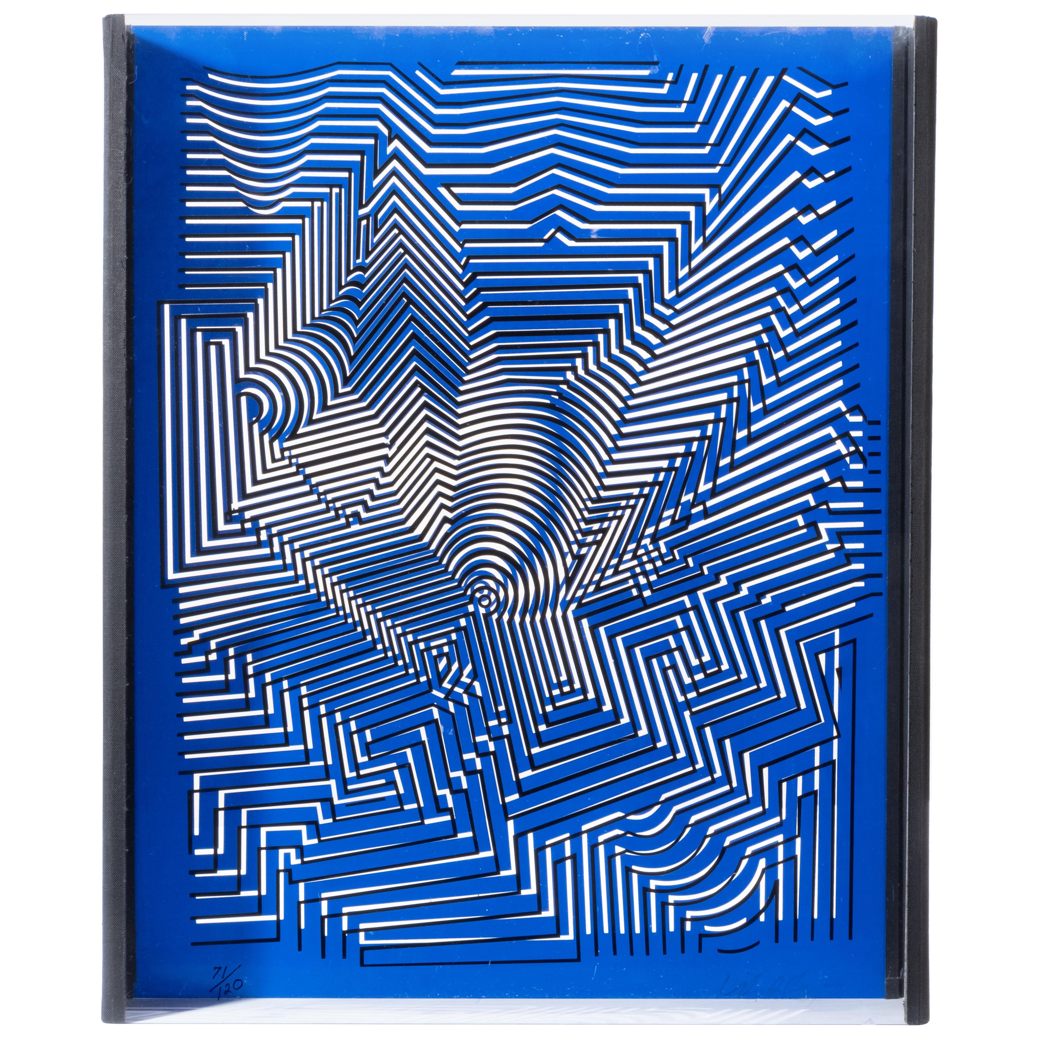 Victor Vasarely Signed  Sculpture "Linienspiel (Line Game)" Limited Edition For Sale