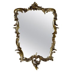 Retro Baroque solid Brass Mirror style Louis XV, France