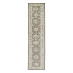 Handgewebter türkischer Oushak-Teppich aus Wolle 2'10"x 14'7"