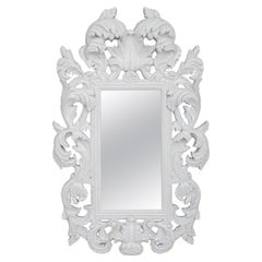 Rococo Revival White Lacquered Mirror