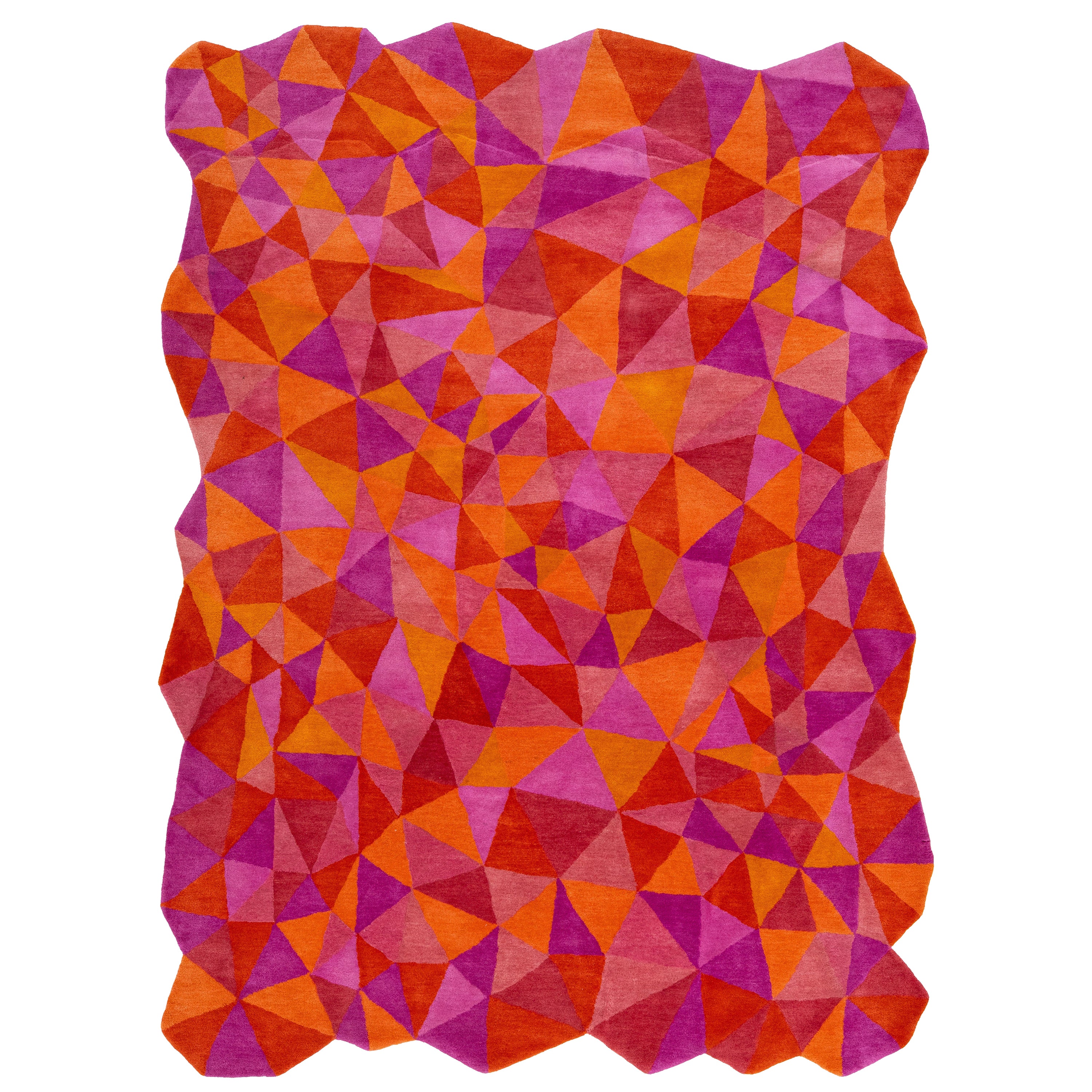 Moderner handgetufteter Fantasia-Wollteppich mit asymmetrischen Mustern von Apadana im Angebot
