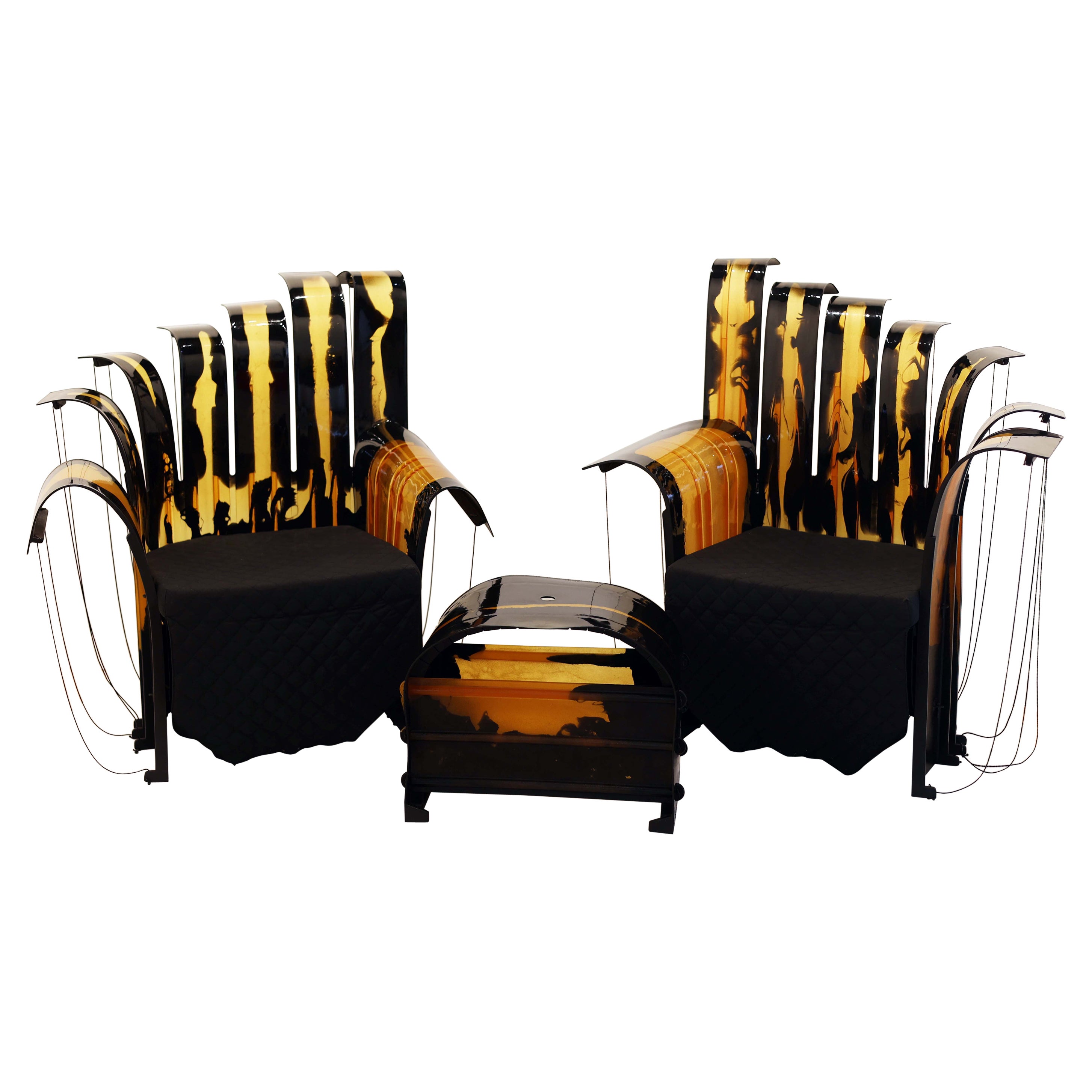 Gaetano Pesce Nobody's Royal Chairs with Nobody's Pouf Ottoman  For Sale