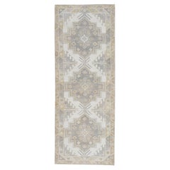 Handgewebter türkischer Oushak-Teppich aus Wolle 4'x 11'10"