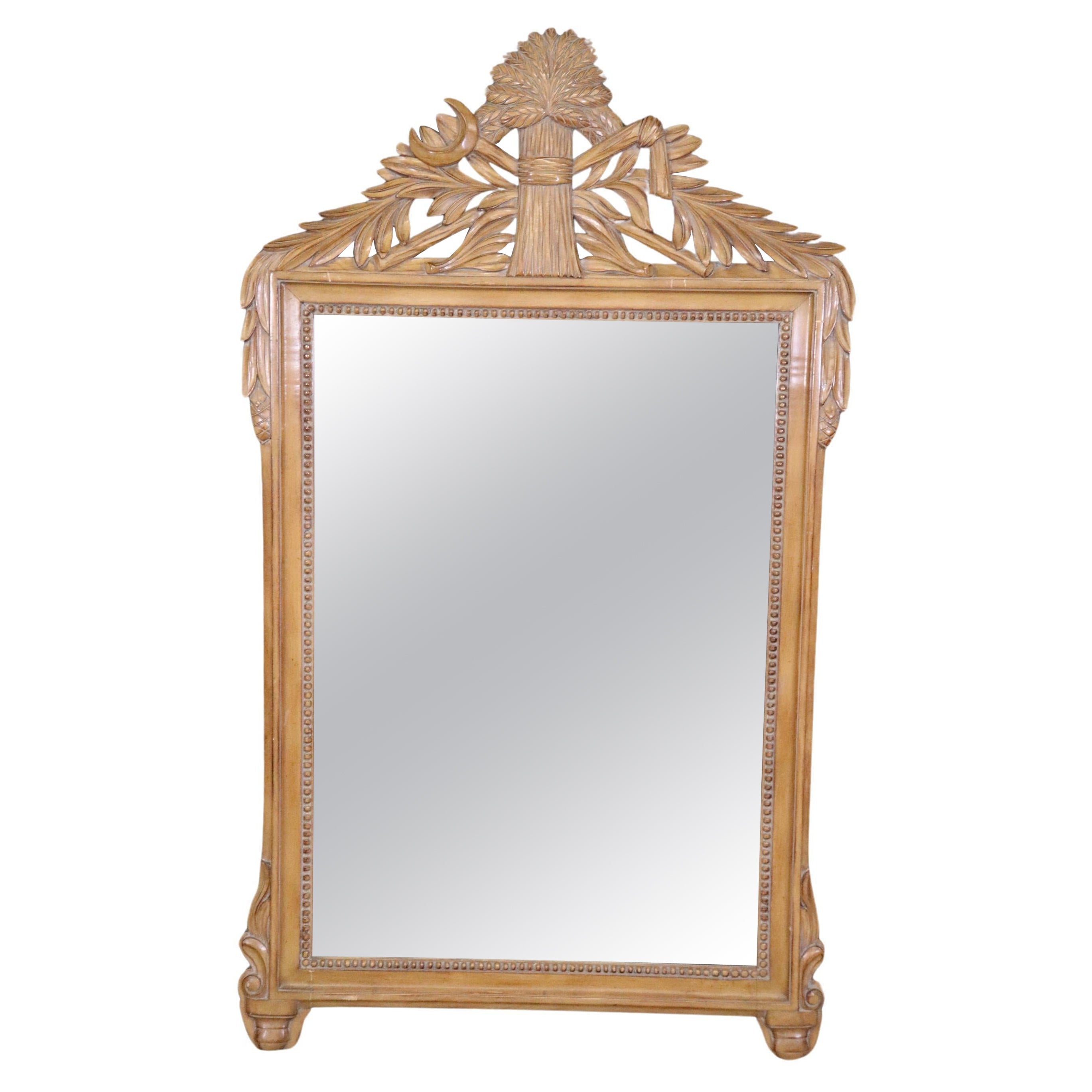 Vintage French Louis XV Style Carved Wall Hanging Mirror For Sale