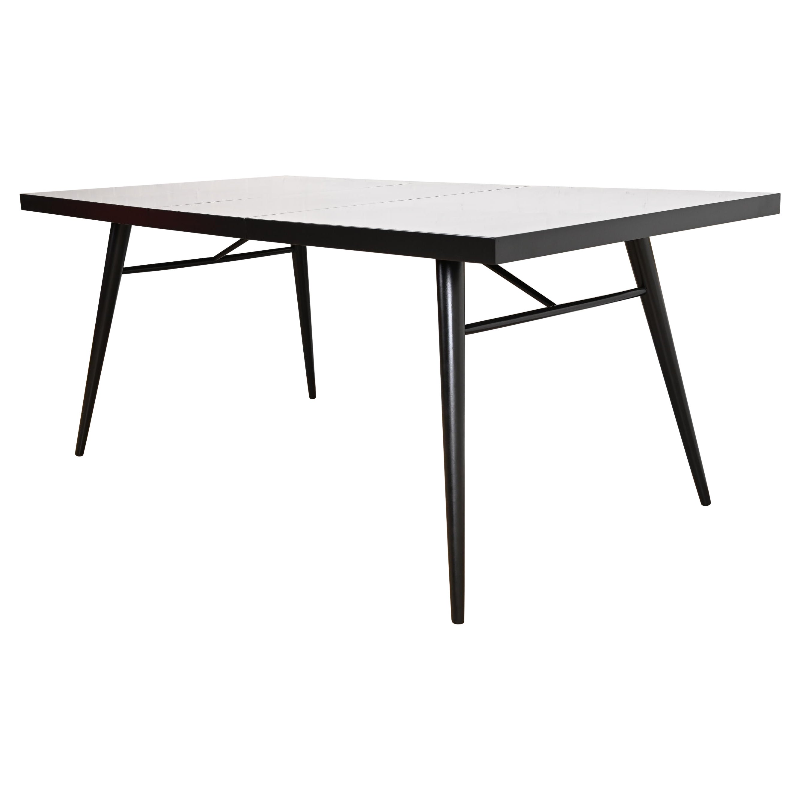 Paul McCobb Planner Group Black Lacquered Dining Table, Newly Refinished