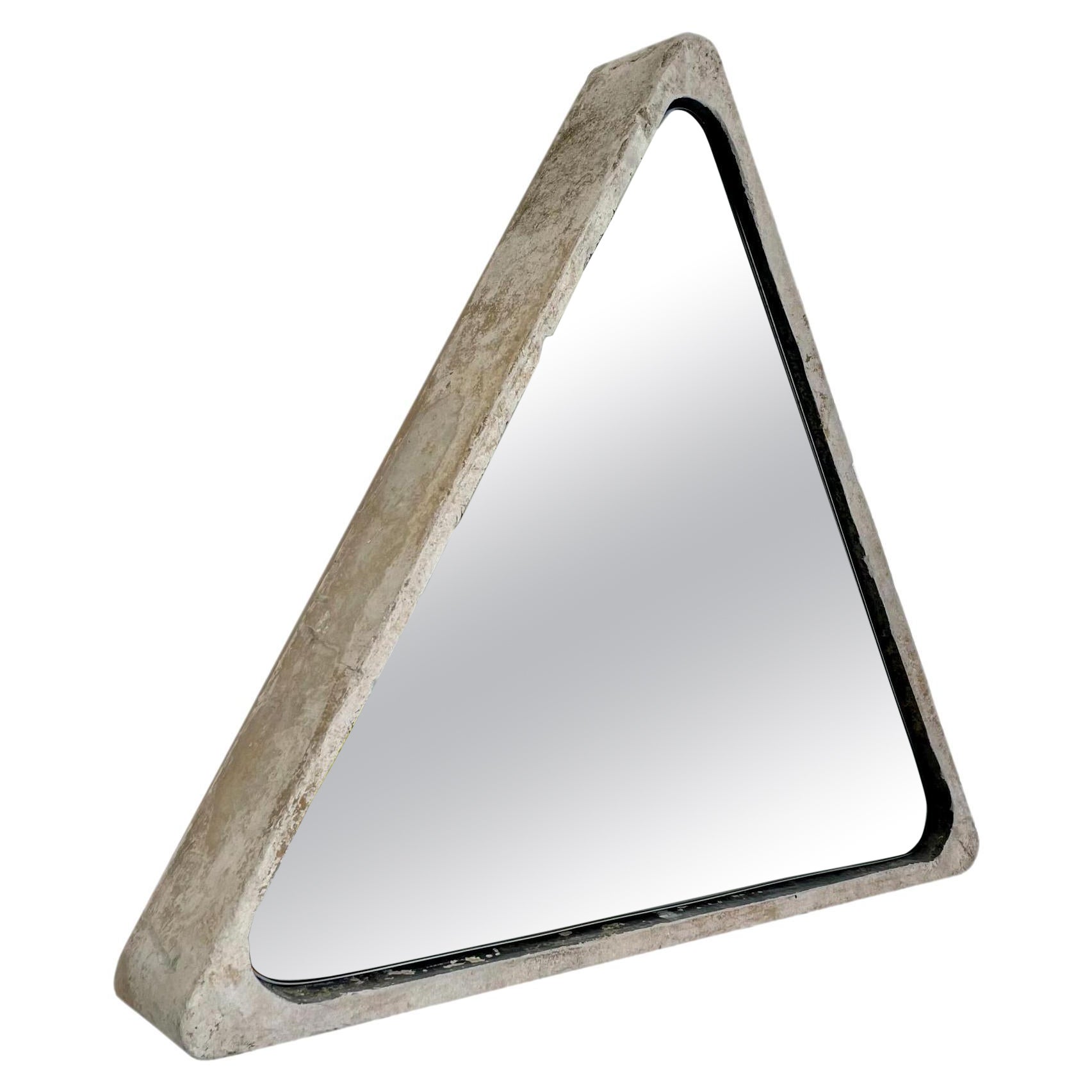 Triangular Willy Guhl Concrete Mirror, 1960s Switzerland