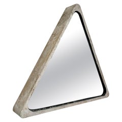 Triangular Willy Guhl Concrete Mirror, 1960s Switzerland