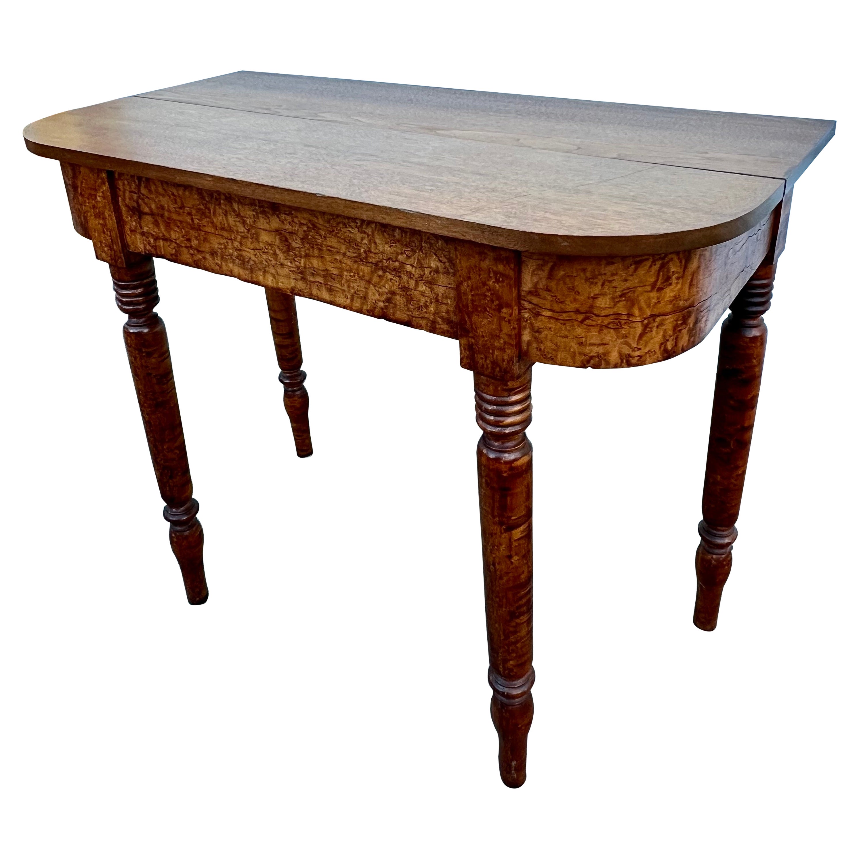 19th Century Birdseye Maple Console Table For Sale