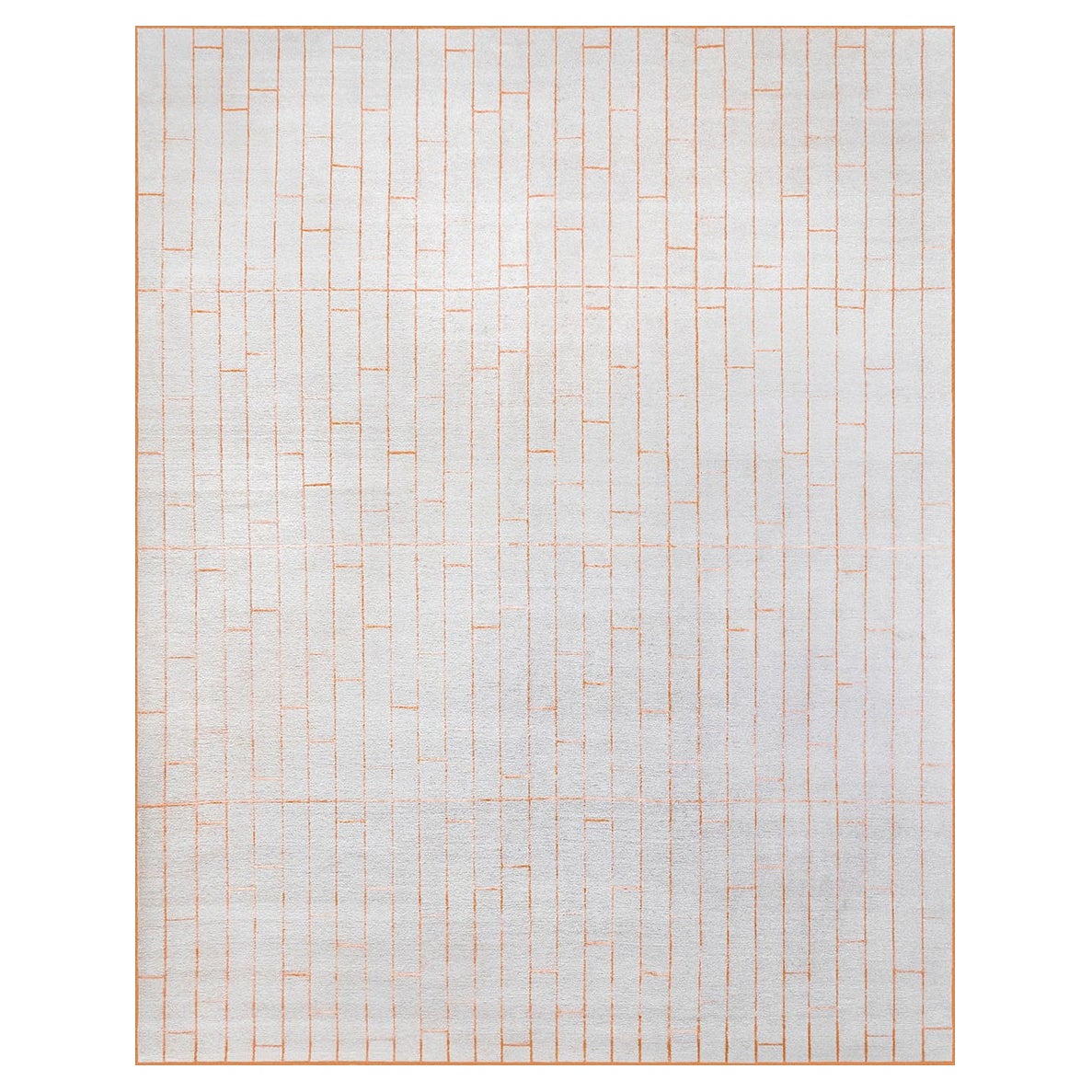 "Foundation - Blush + Taupe" /  9' x 12' / Hand-Knotted Wool + Silk Rug For Sale