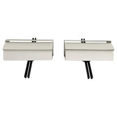 Black and White Metal Pair of Sconces by E. Gismondi for Artemide, 1970s, Italy