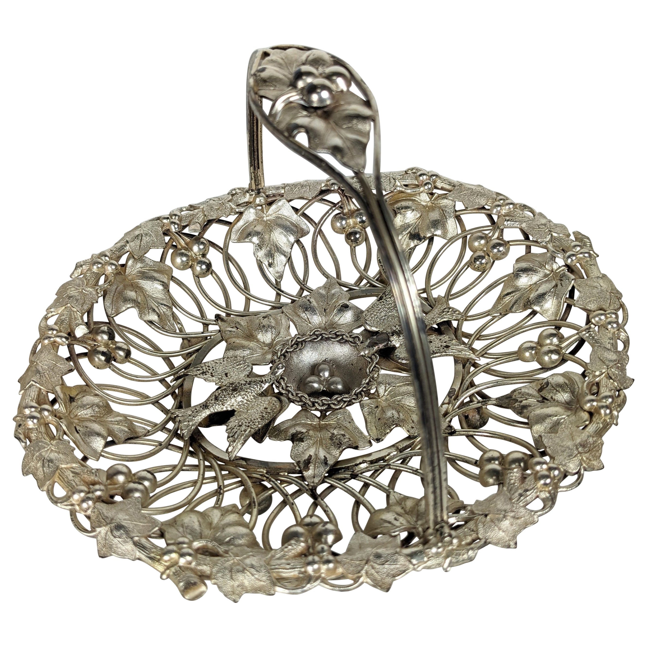 Victorian Silver Figural Plated Brides Basket