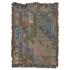 Bit Map Throw Blanket 03, 100% Cotton Woven Contemporary Pixel Art, 60"x80"