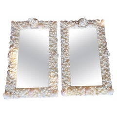 Miroirs coquillage assortis, blanc