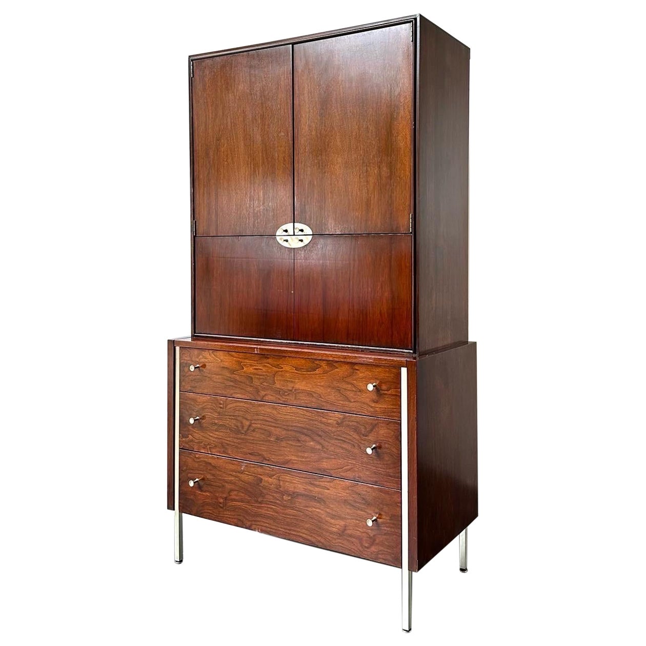 Vintage mcm highboy dresser by Mengel furniture For Sale