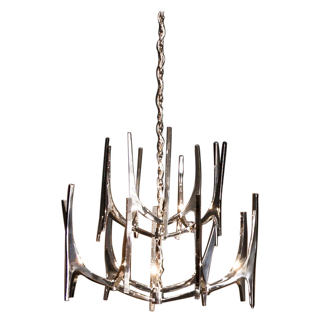 Tusk Chandelier, SS  For Sale