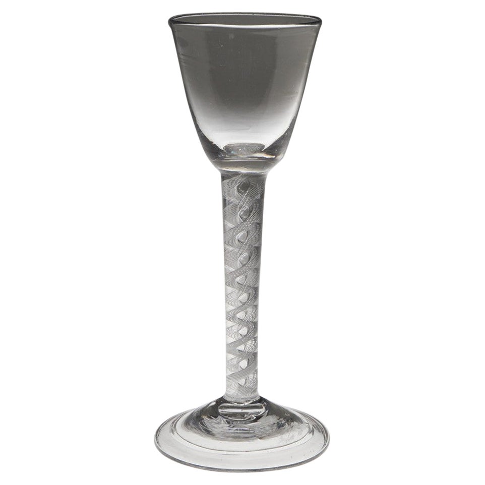 Double Series Air Twist Stem Georgian Wine Glass c1745