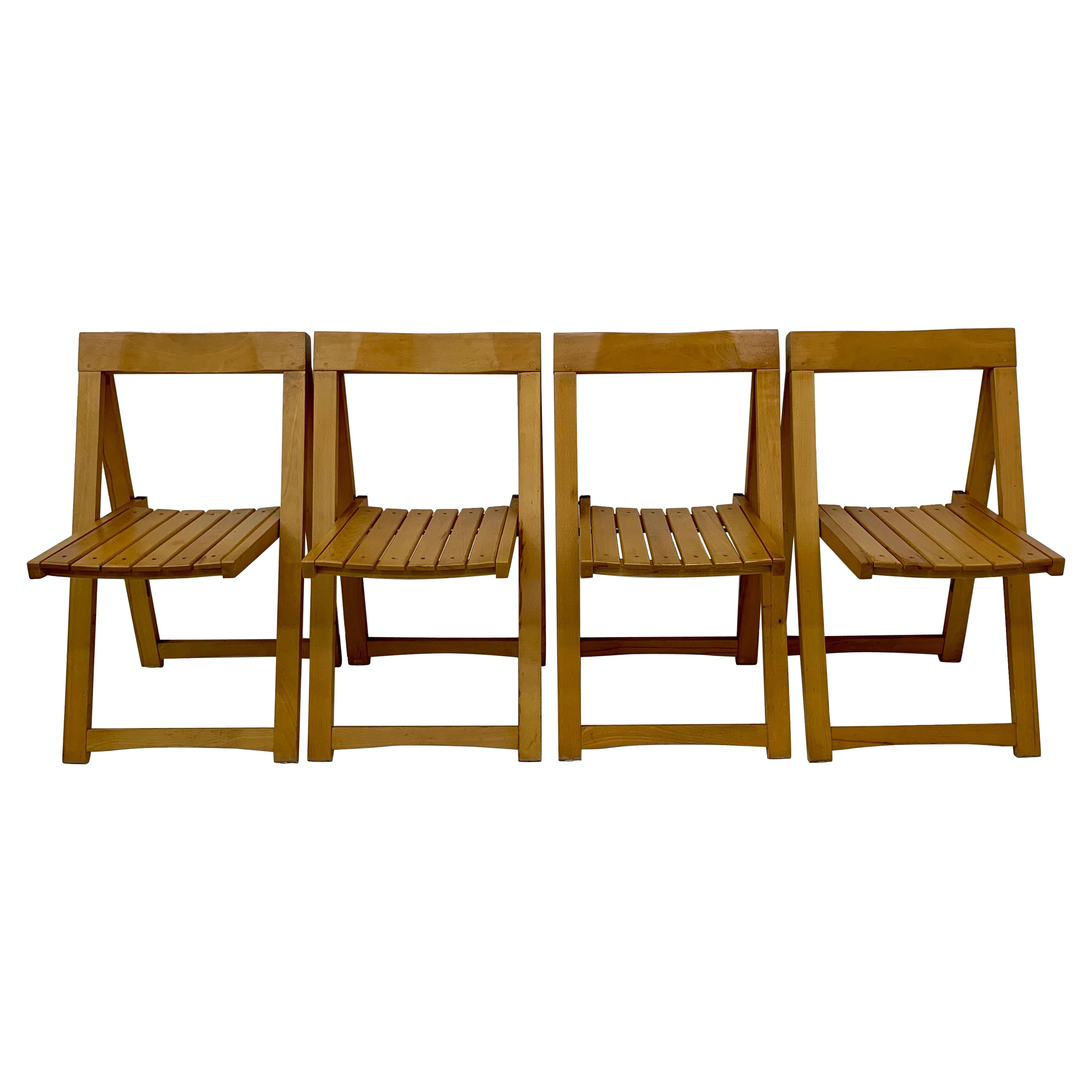 Set of 4 Aldo Jacober for Alberto Bazzani folding chairs, 1960’s For Sale