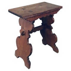 Spanish Antique small Oak Side Table, Spain 19th Century