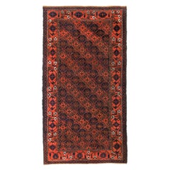 Seltener antiker Stammes-Baluch-Teppich aus Afghanistan, ca. 1880, 3.4x6.2 Ft, aus aller Wolle
