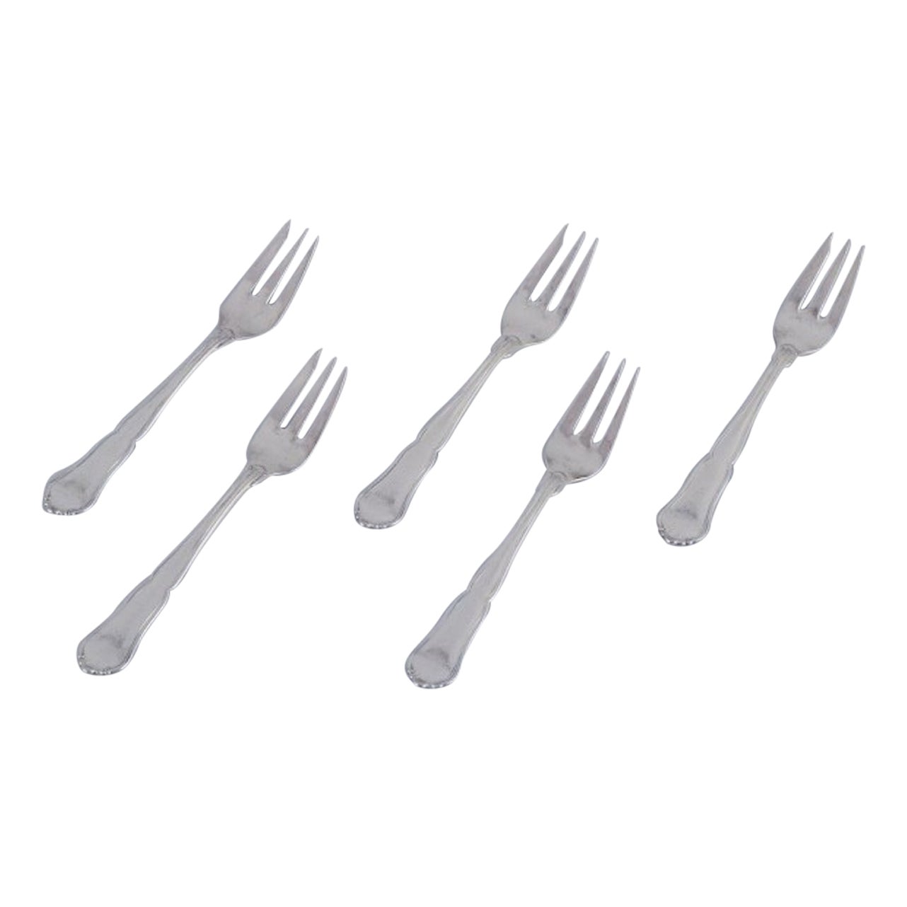 Horsens Silver. Set of five cake forks in 830 silver. From the 1930s. 