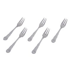 Horsens Silver. Set of five cake forks in 830 silver. From the 1930s. 