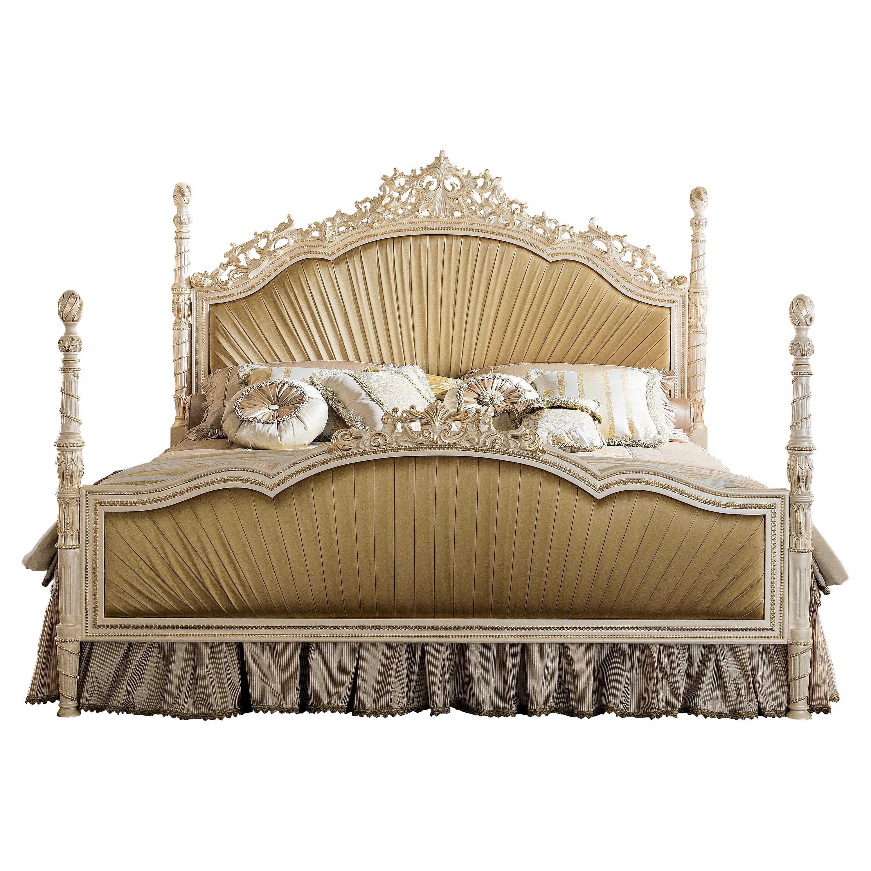 21st Century Yellow Double Bed by Modenese Gastone Interiors, Empire Inspiration For Sale