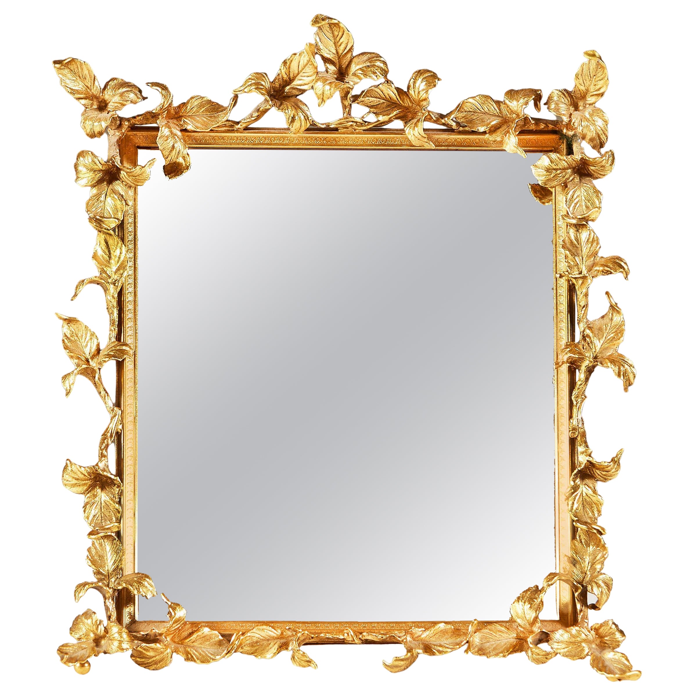 Gold US vintage dressing-table mirror For Sale