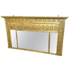 Regency 19th Century Giltwood Overmantle Mirror