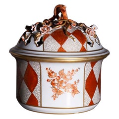 Hand-Painted Sèvres Porcelain Biscuit Jar with Marking