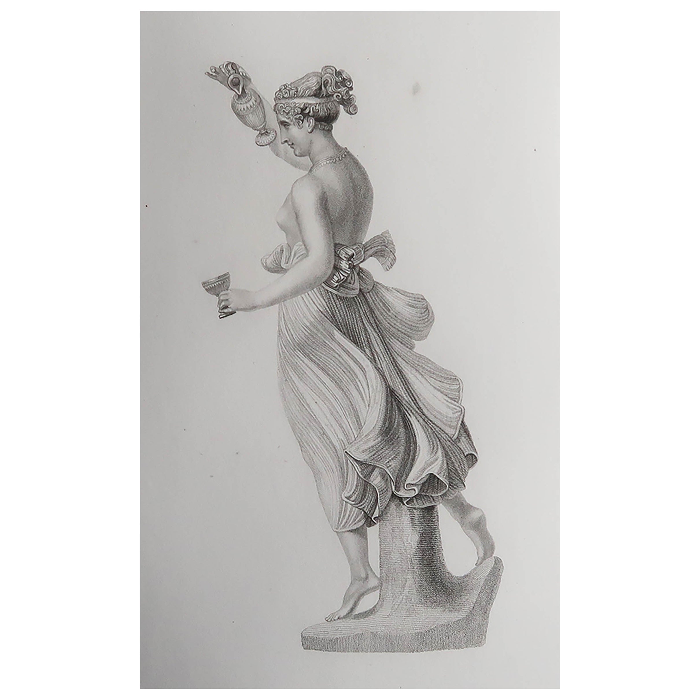 Original Antique Print of The Greek Goddess, Hebe. Dated 1833 For Sale