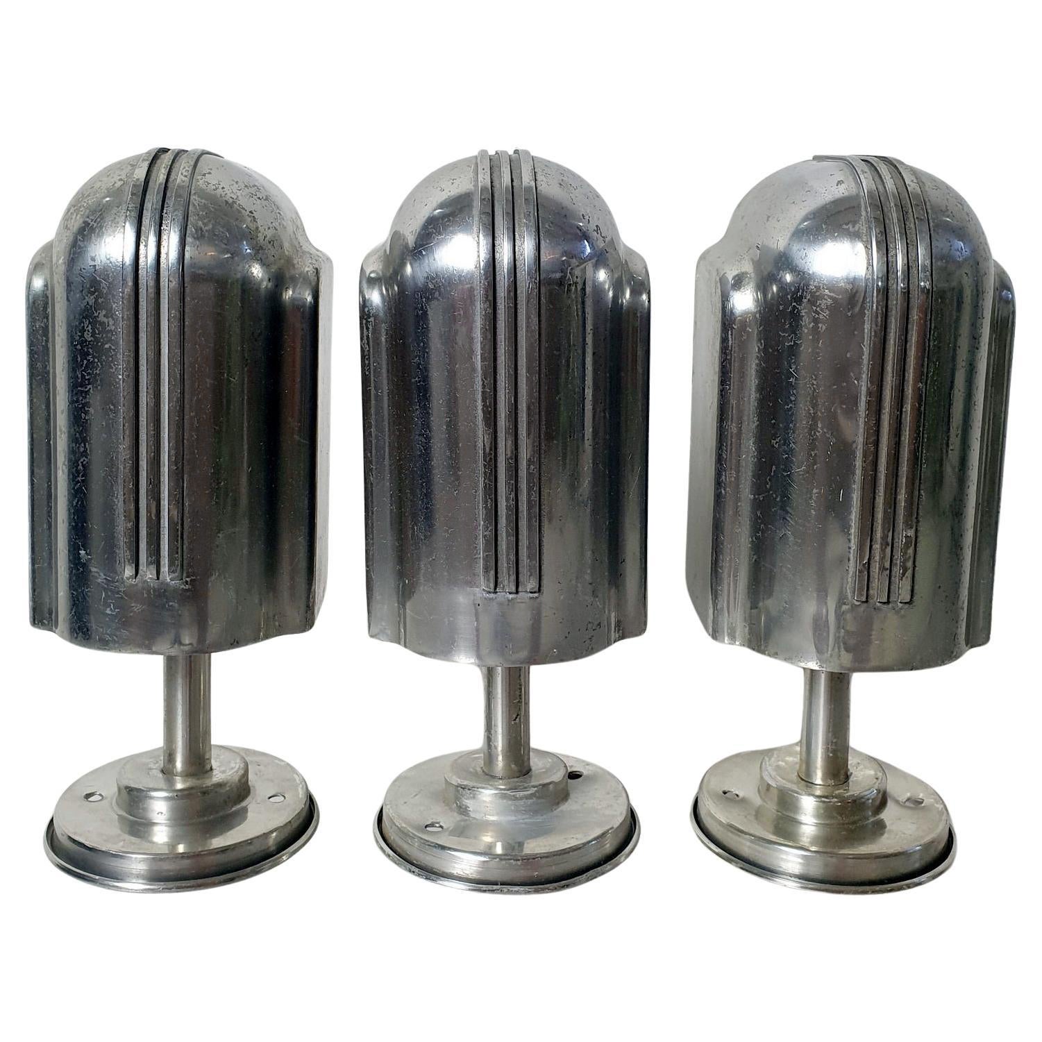 Art Deco Aluminium Wall Scones Italy For Sale