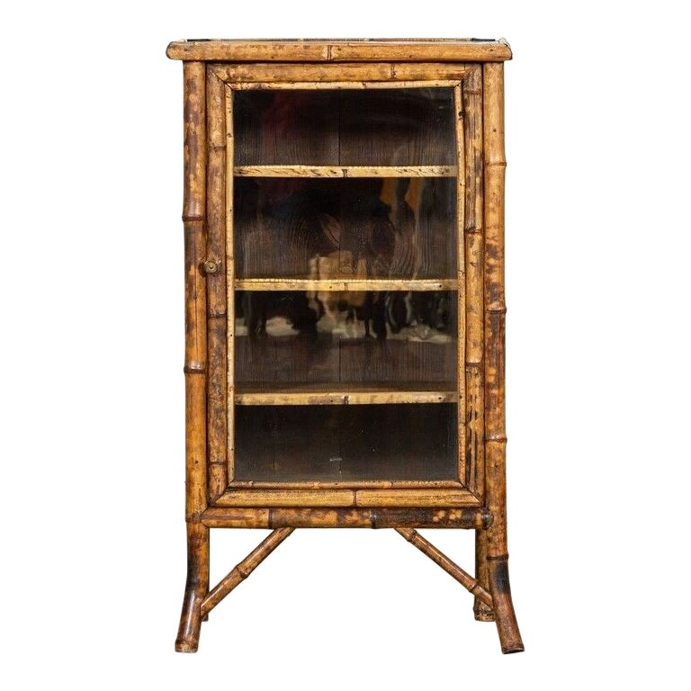 19thc Bamboo Glazed Cabinet For Sale