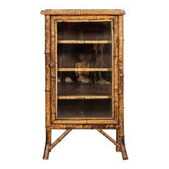 Antique 19thc Bamboo Glazed Cabinet