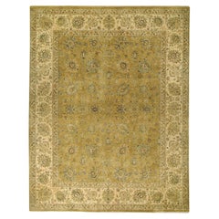Lujosa Alfombra Tradicional Anudada a Mano Reatta Oro y Crema 10x14