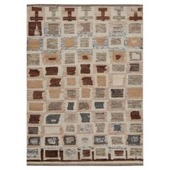 Geometrischer Teppich im marokkanischen Stil von Rug & Kilim in Beige-Braun und Grau