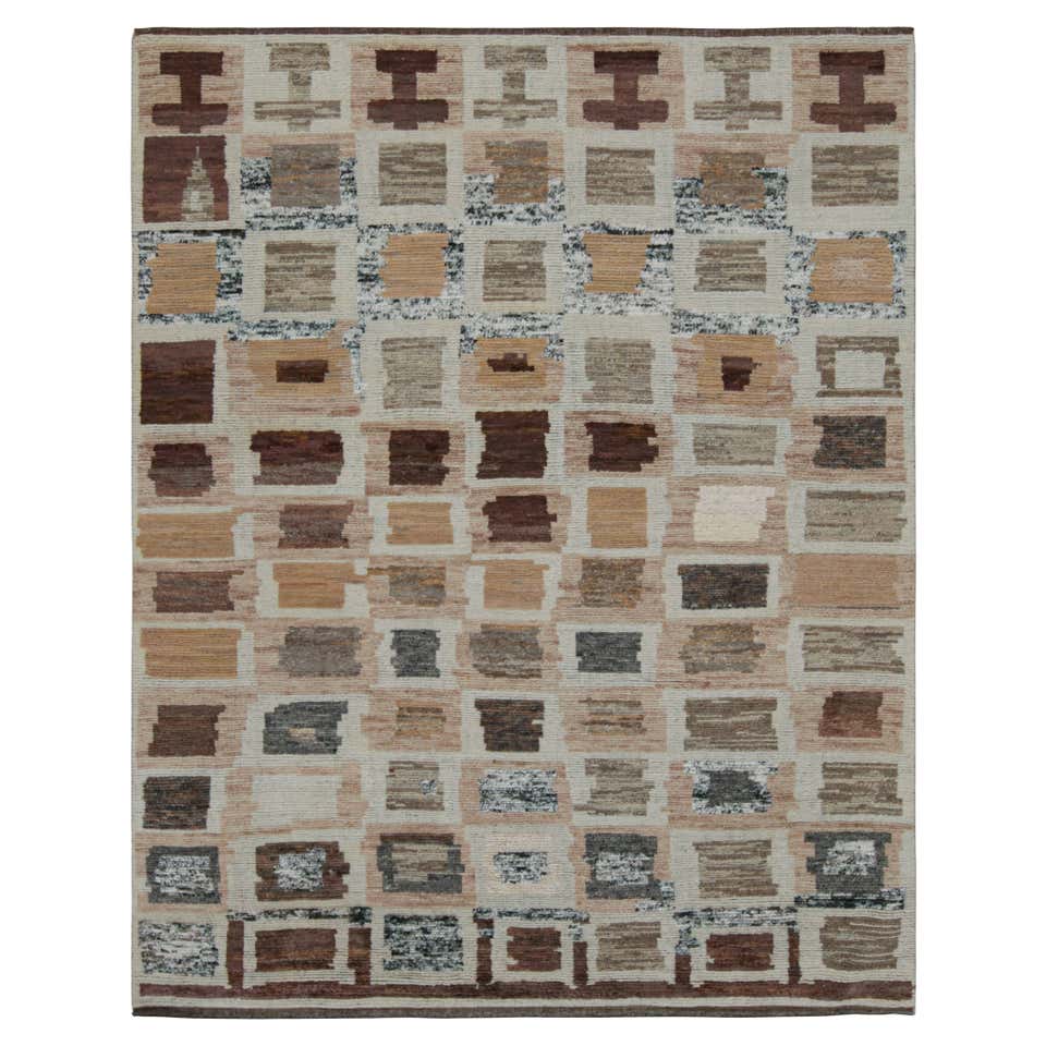 Rug and Kilim’s Moroccan Style Geometric Scatter Rug in Beige-Brown For ...