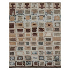 Geometrischer Teppich im marokkanischen Stil von Rug & Kilim in Beige-Braun und Grau
