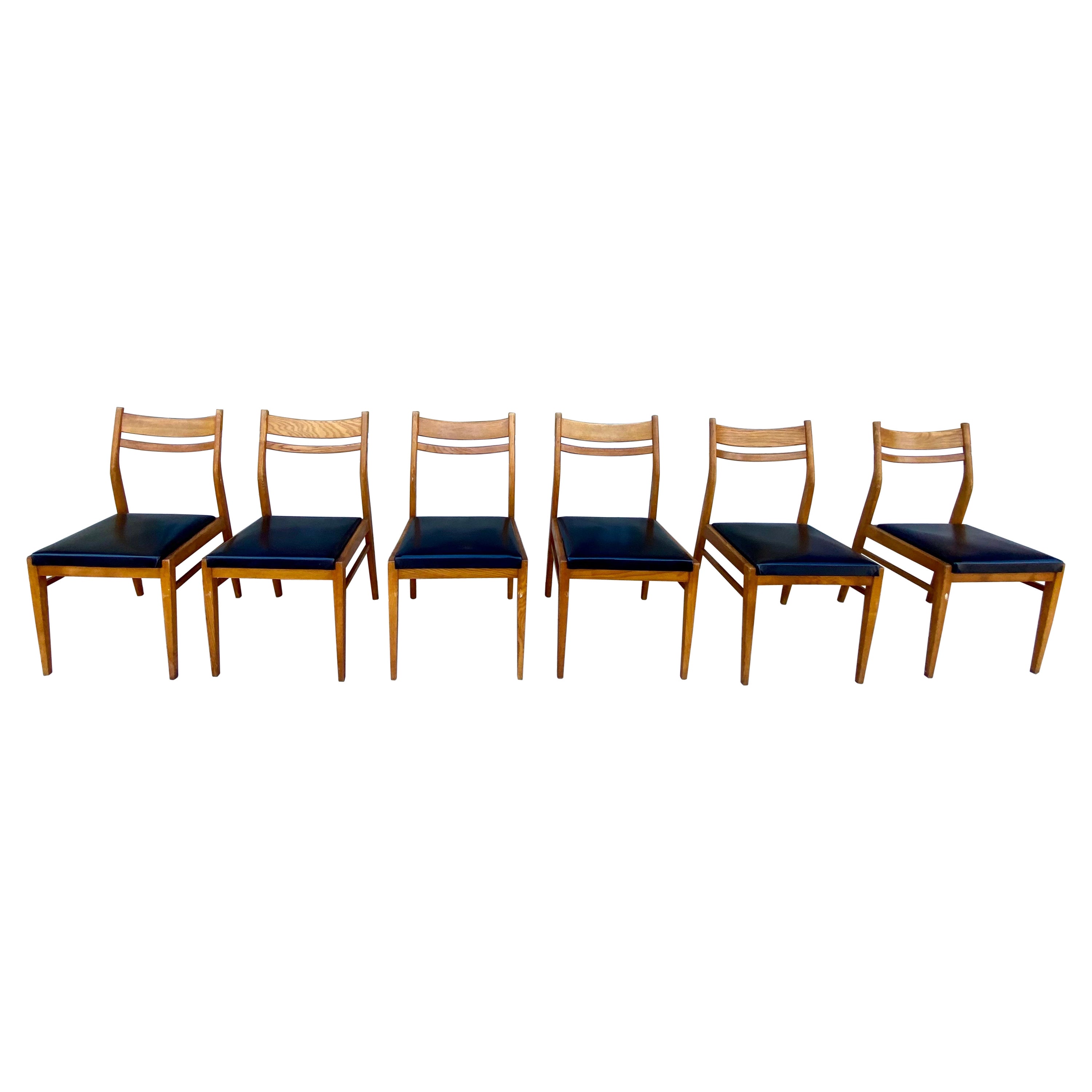 Set of 6 Mid-Century Modern Belgian Dining Chairs