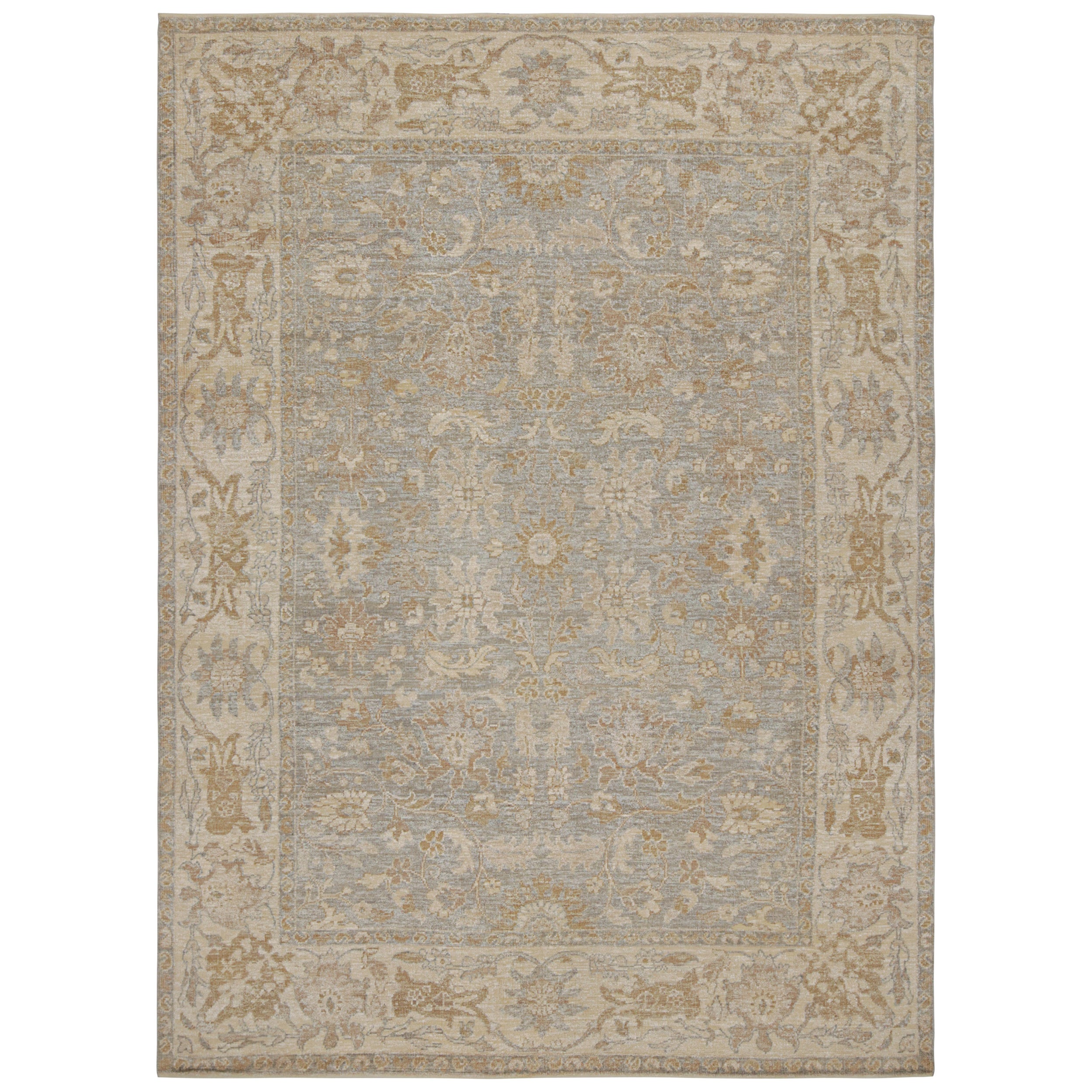 Rug & Kilim’s Oushak Style Rug In Beige/Brown With All Over Floral Patterns For Sale