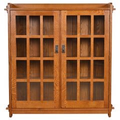 Stickley Mission Oak Arts and Crafts Bookcase Cabinet