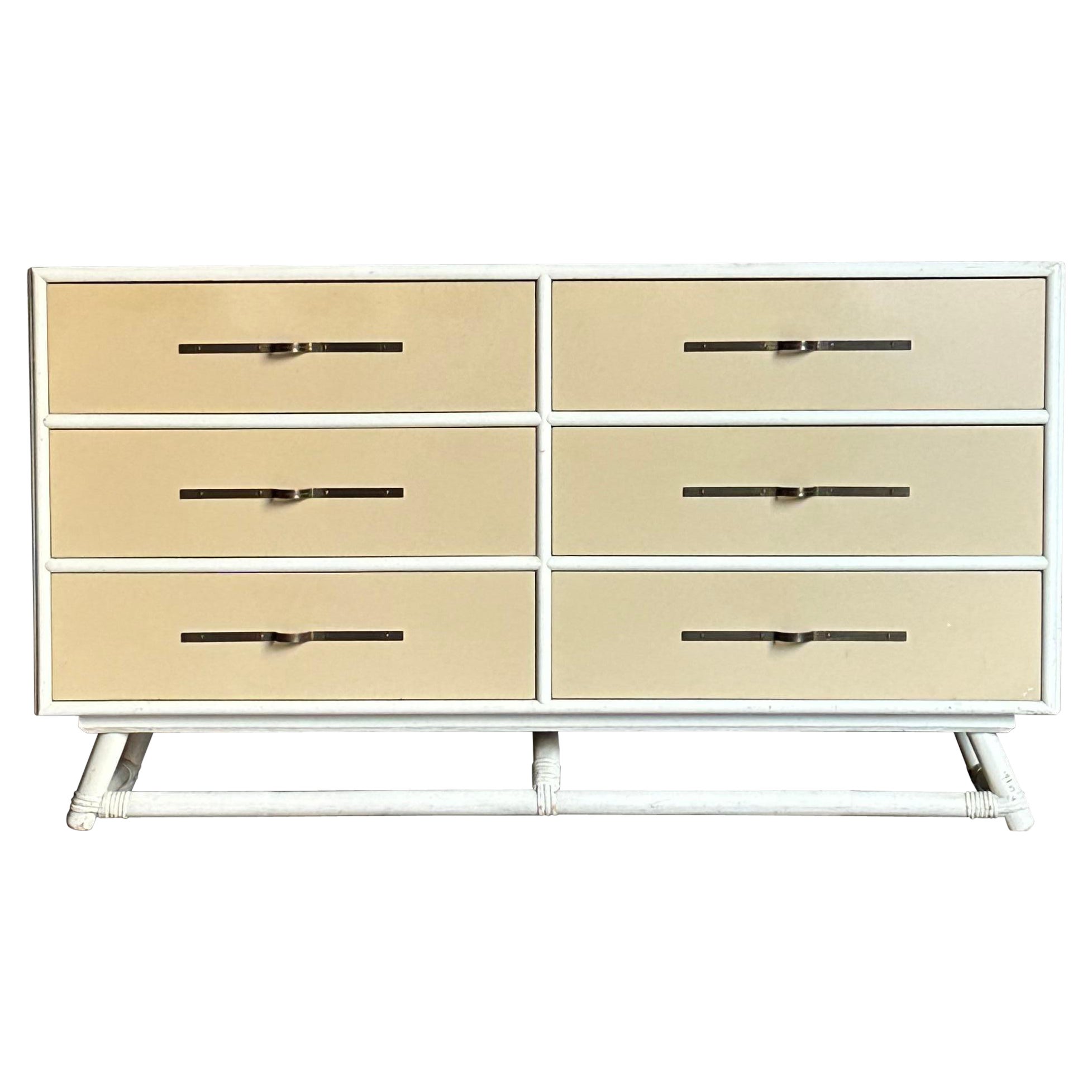 Tommi Parzinger Lacquered Dresser With Brass Hardware for Willow and Reed