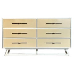 Used Tommi Parzinger Lacquered Dresser With Brass Hardware for Willow and Reed