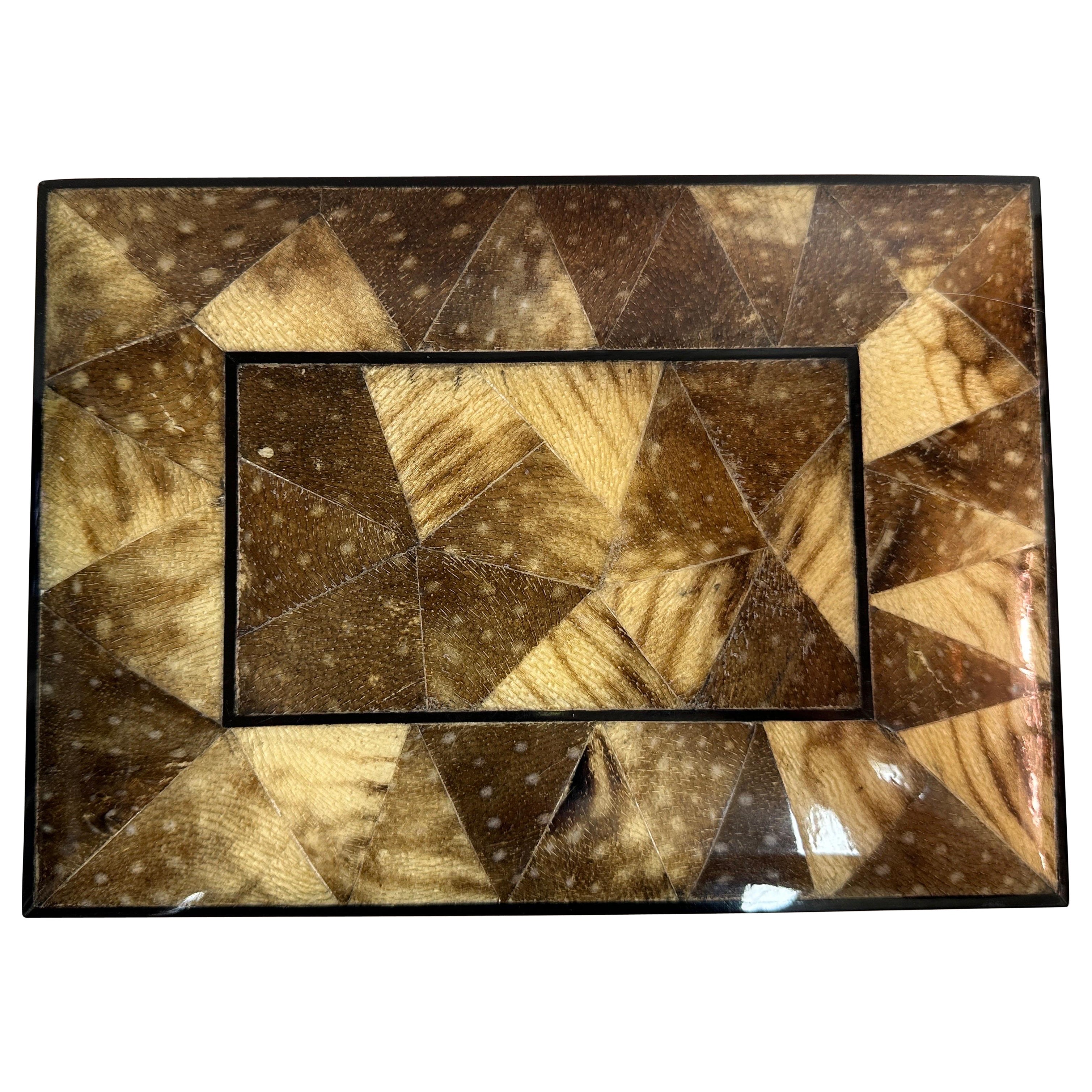 Lacquered Exotic Fish Skin Jewelry Box in the Style of Karl Springer For Sale