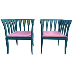 Vintage Eliel Saarinen "Blue" Chairs- a Pair
